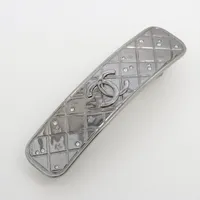 シャネル ココマーク GP バレッタ B24K ホワイト×シルバー ＡＢランク