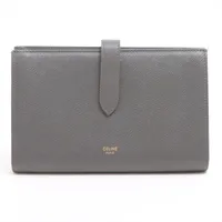 セリーヌ ラージストラップウォレット レザー 財布 グレー ＡＢランク