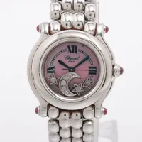 ショパール ハッピースポーツ 27/8250-21 SS QZ ピンクシェル文字盤