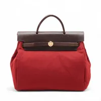 エルメス エールバッグアドPM トワルミロード レッド ゴールド金具