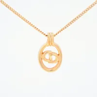 クリスチャンディオール Diorロゴ GP ネックレス ゴールド ＡＢランク
