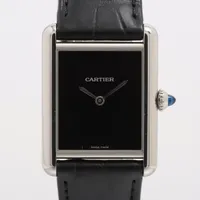カルティエ タンクマスト WSTA0072 SS×革 QZ 黒文字盤