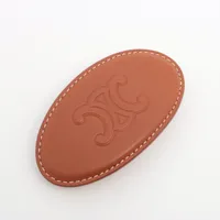 セリーヌ トリオンフ レザー バレッタ ブラウン ＡＢランク