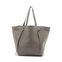 セリーヌ カバファントムミディアム レザー トートバッグ グレージュ