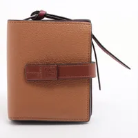 ロエベ アナグラム レザー コンパクトウォレット ブラウン ＡＢランク