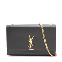 サンローランパリ クラシックケイト レザー チェーンショルダーバッグ ブラック