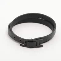 エルメス ビーアピ ドゥーブルトゥール レザー ブレスレット ブラック ＡＢランク