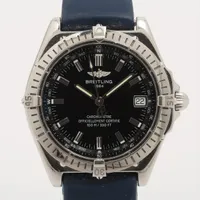 ブライトリング ウィングス A10350 SS×社外ラバー AT 黒文字盤