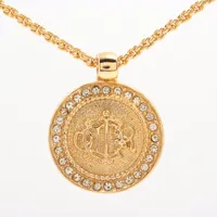 クリスチャンディオール エンブレム GP ネックレス ゴールド ＡＢランク