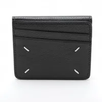 メゾンマルジェラ 4ステッチ レザー カードケース ブラック ＳＡランク