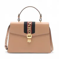 グッチ シルヴィ レザー 2WAYハンドバッグ ベージュ ＡＢランク