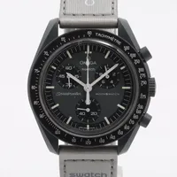 オメガ×スウォッチ スピードマスター ミッショントゥ マーキュリー SO33A100 CE×ナイロン QZ 黒文字盤