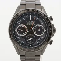 シチズン アテッサ エコドライブ TI ソーラー 黒文字盤