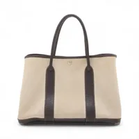 エルメス ガーデンパーティ36 PM トワルアッシュ ブラウン シルバー金具 ＢＣランク