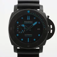 パネライ サブマーシブル カーボテック PAM01616 カーボテック×ラバー AT 黒文字盤 Ａランク