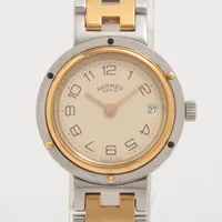 エルメス クリッパー SS×GP QZ アイボリー文字盤