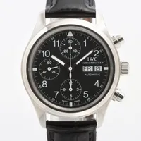 IWC フリーガー クロノ IW370603 SS×革 AT 黒文字盤