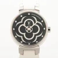 ルイ・ヴィトン タンブール QA018Z SS×革 AT 黒文字盤