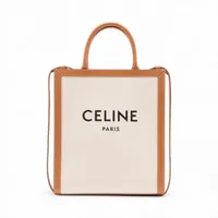 セリーヌ バーティカルカバ キャンバス 2WAYトートバッグ ベージュ Ａランク