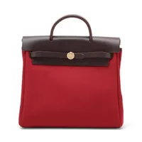 エルメス エールバッグアドPM トワルミロード レッド ゴールド金具 ＡＢランク