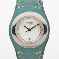 エルメス アーネ HA3.210 SS×革 QZ 白文字盤