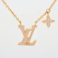 ヴィトン ネックレス LV アイコニック エナメル M01215 GP×エナメル ネックレス BY1254 ゴールド×ピンク Ａランク