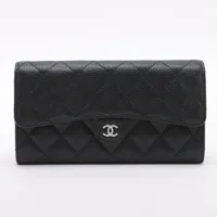 シャネル マトラッセ キャビアスキン ブラック シルバー金具 Ａランク
