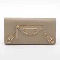バレンシアガ 390184 レザー 長財布 ベージュ ＡＢランク
