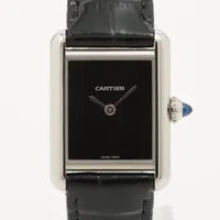 カルティエ タンクマストSM WSTA0071 SS×革 QZ 黒文字盤 Ａランク