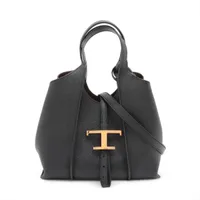 トッズ Tタイムレス レザー 2WAYハンドバッグ ブラック Ａランク
