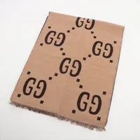 グッチ GGジャカード 495592 ウール マフラー ブラウン ＡＢランク