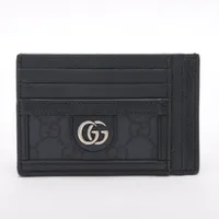 グッチ GGスプリーム レザー カードケース ネイビー Ａランク