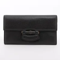 グッチ バンブー レザー 長財布 ブラック ＡＢランク