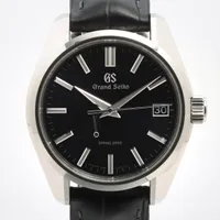 グランドセイコー ヘリテージコレクション スプリングドライブGMT SBGA375 SS×社外革×社外ラバー AT 青文字盤