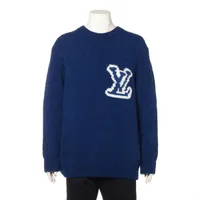 ヴィトン LVロゴ ウール ニット 20AW ブルー ＡＢランク