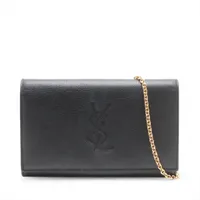 イヴサンローラン YSLロゴ レザー チェーンウォレット ブラック