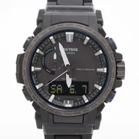 カシオ プロトレック PRW-61FC-1JF TI ソーラー 黒文字盤 Ａランク