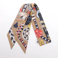 エルメス ツイリー HARNAIS DE COEUR アルネドゥクール シルク スカーフ ベージュ Ａランク