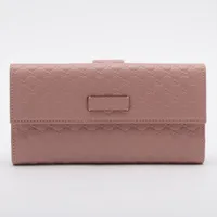 グッチ マイクログッチシマ 449393 レザー 財布 ピンク