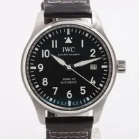 IWC パイロットウォッチ マーク XX IW328201 SS×革 AT 黒文字盤