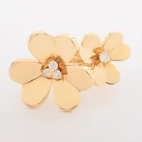 VINTAGE★ パピヨン シェル ピアス★ABランク ヴァンクリーフ&アーペル ラッキーアルハンブラ パピヨン シェル