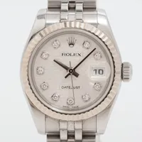 ロレックス デイトジャスト 179174G SS×WG AT シルバーホリコン文字盤