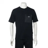プラダ Re Nylon リ ナイロン コットン Tシャツ 23年 ブラック ＡＢランク