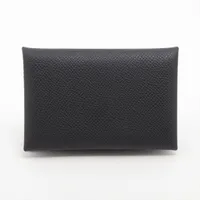 エルメス カルヴィ ヴォーエプソン ブラック シルバー金具 Ａランク