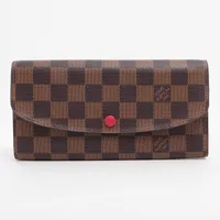 ヴィトン ダミエ ポルトフォイユエミリー N63544 財布 ルージュ ＡＢランク