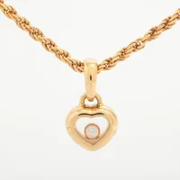 ショパール ハッピーダイヤモンド ハート ダイヤ ネックレス 750(YG