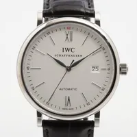 IWC ポートフィノ IW356501 SS×革 AT シルバー文字盤 Ａランク