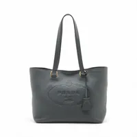 プラダ ヴィッテロダイノ レザー チェーントートバッグ グレー Ａランク