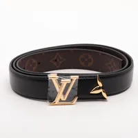 ヴィトン ベルト プリティーLV30MM リバーシブル M0699 GP×PVC ベルト BC1294 ブラウン ＡＢランク