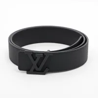 ヴィトン ベルト LV アエログラム M0425 GP×革 ベルト AC1225 トゥルティエールグレー×ブラック ＳＡランク